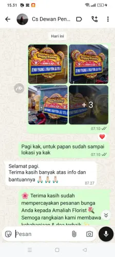 Testimonial Papan Bunga Pernikahan karawaci