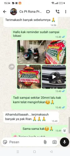 Testimonial Papan Bunga karawaci